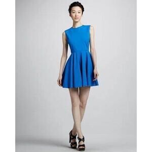 Diane Von Furstenberg Jeannie Blue Fit & Flare Sleeveless Mini Dress Size 4